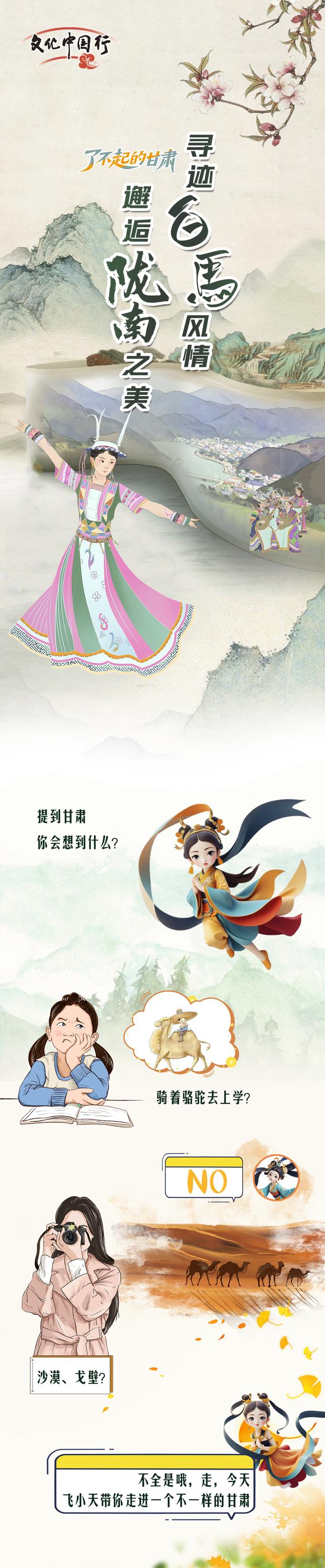 【甘快看】手绘长图｜寻迹白马风情，邂逅陇南之美