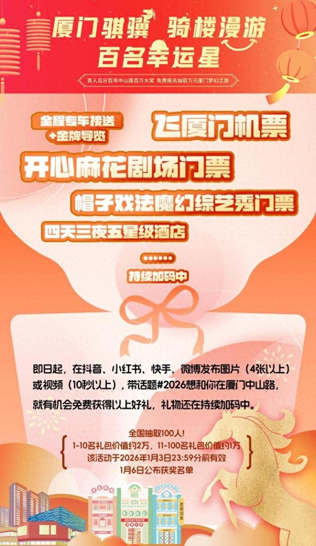 送机票！送酒店！送门票！免费游厦门的万元礼包来了！