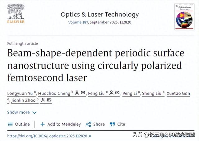 圆偏振飞秒激光诱导周期性表面纳米结构