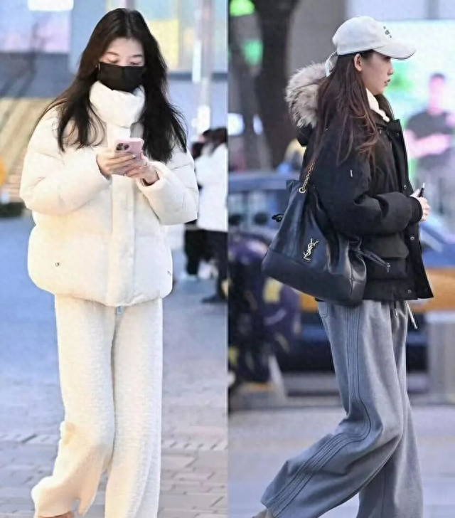 看了北京街拍才发现：羽绒服下面不要只会搭裙子，这样穿会更保暖