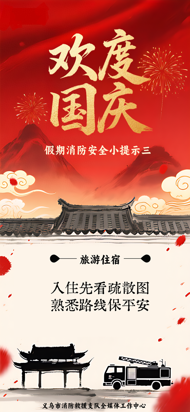 国庆节旅游住宿牢记先看疏散图熟悉线路保平安！