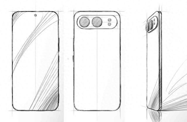 荣耀500系列线稿曝光：横向跑道DECO+大R角直屏，有点意思