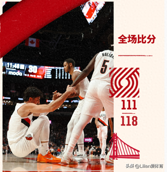 开拓者111-118勇士！比输球更可怕的是主教练这席话 没盖帽不喜欢