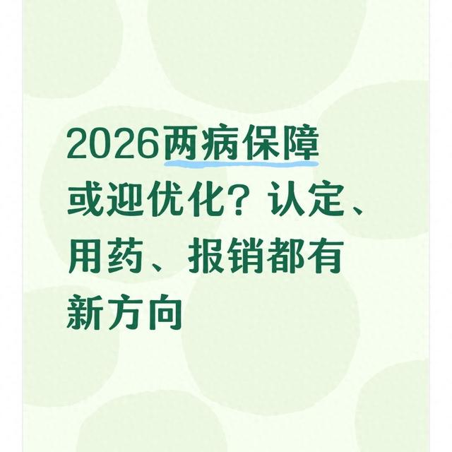 优化病（2026两病保障或迎优化认定用药报销都有新方向）