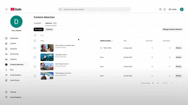 YouTube创作者肖像检测技术正式上线 预防形象盗用