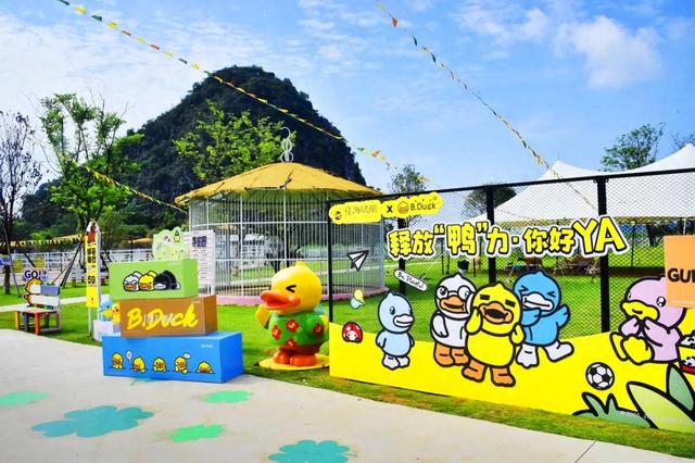 桂林:小黄鸭飞进桂海晴岚!