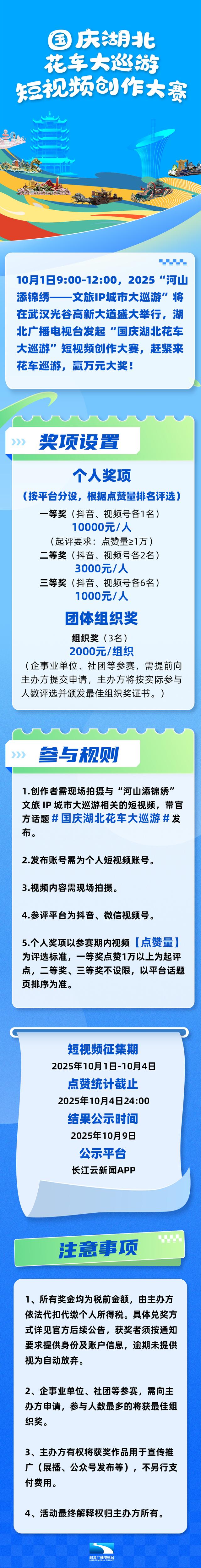 看花车，拍视频，赢万元大奖！