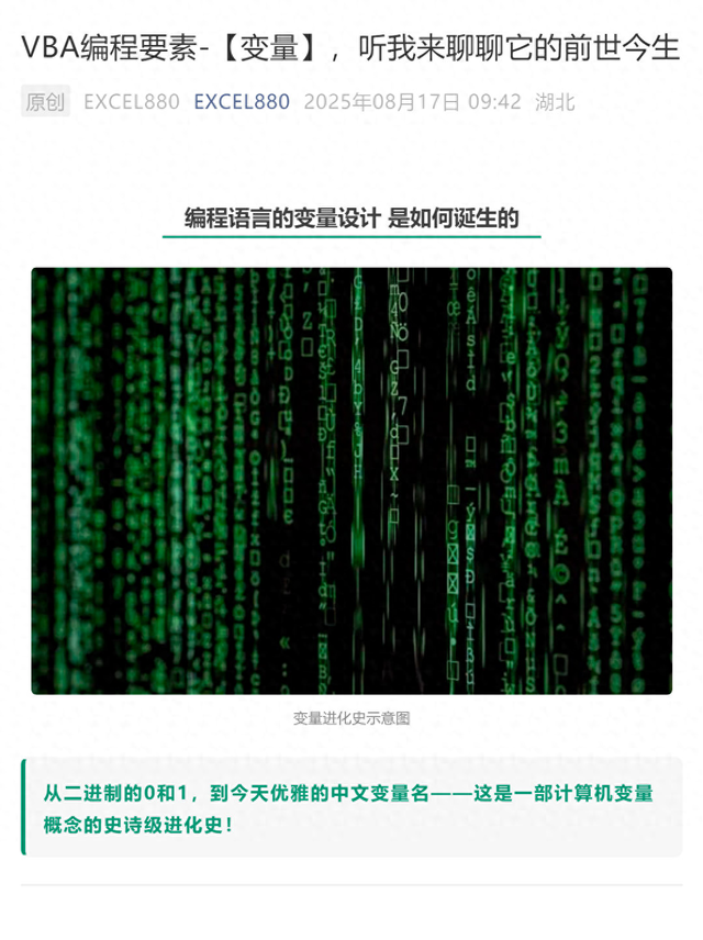 VBA编程要素-【变量】，听我来聊聊它的前世今生