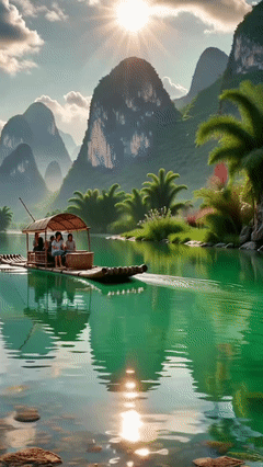 漓江竹筏漂流，阳朔西街，龙脊梯田，遇龙河，桂林的美无处不在。