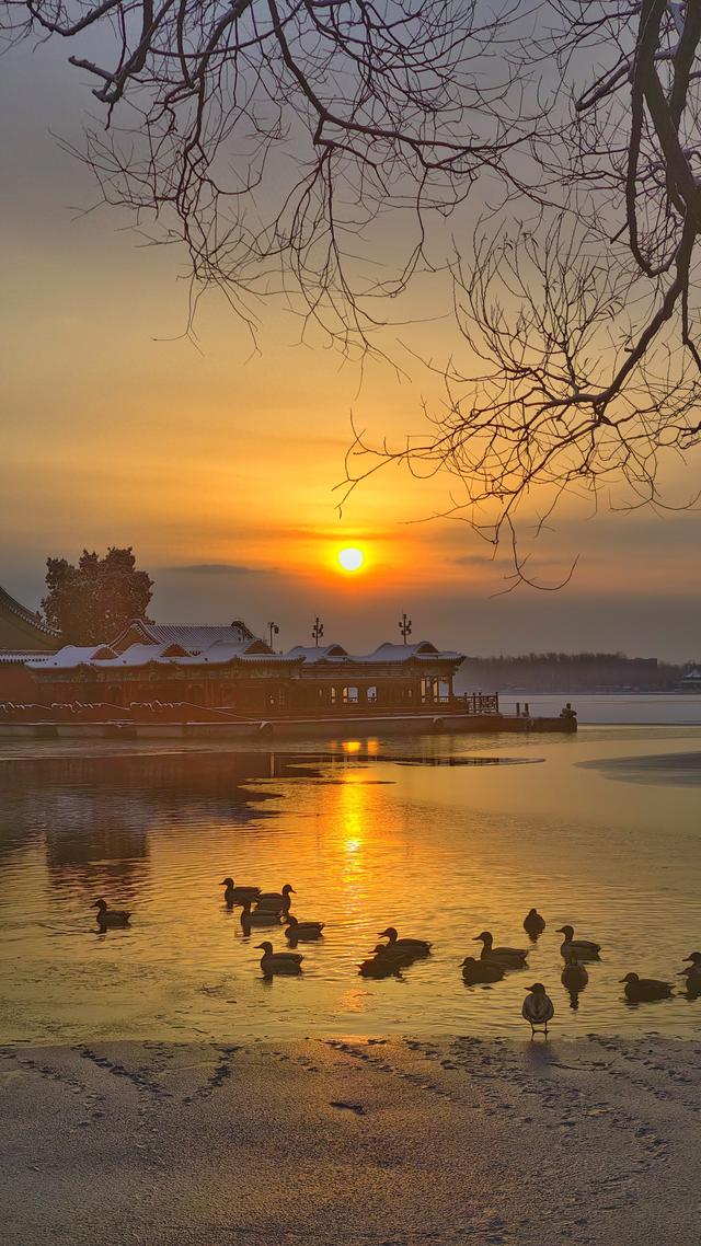 雪后北京，日出“上新”！每一道光，都像在给城市镀金