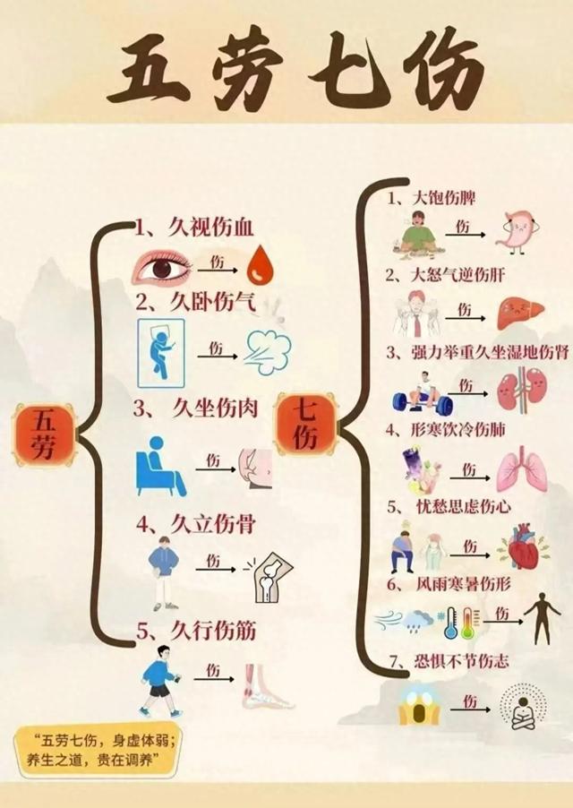 养生必懂！“五劳七伤” 全解析，别让这些行为拖垮身体！