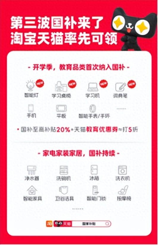 第三波国补来了，淘宝天猫率先可领！
