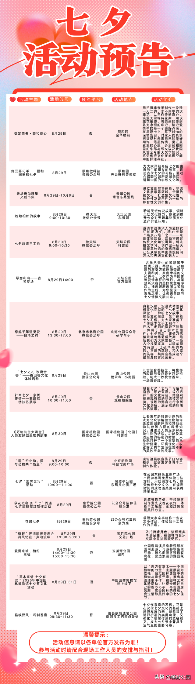 缘聚市属公园 共度浪漫七夕
