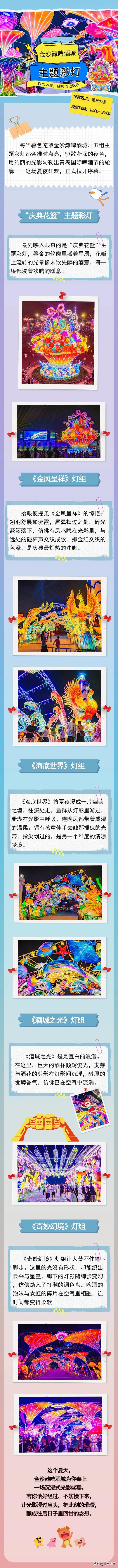 抬头看！青岛西海岸新区金沙滩啤酒城，流光溢彩