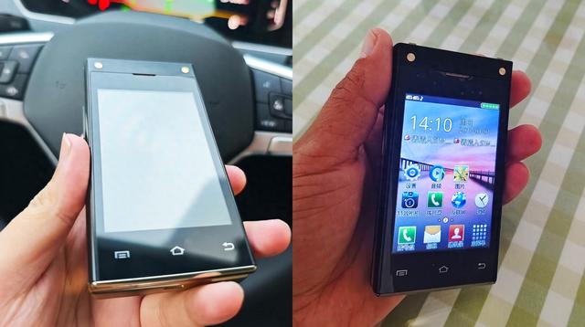 国产老型号翻盖机，内外双3.5英寸触控屏，系统神似智能机