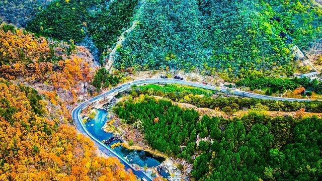 秋景斑斓彩石溪