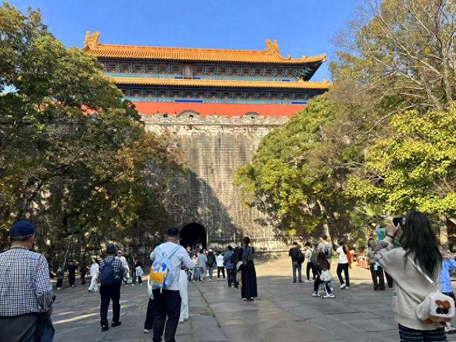 秋冬交替的明孝陵神道：一半秋意浓，一半冬风凉