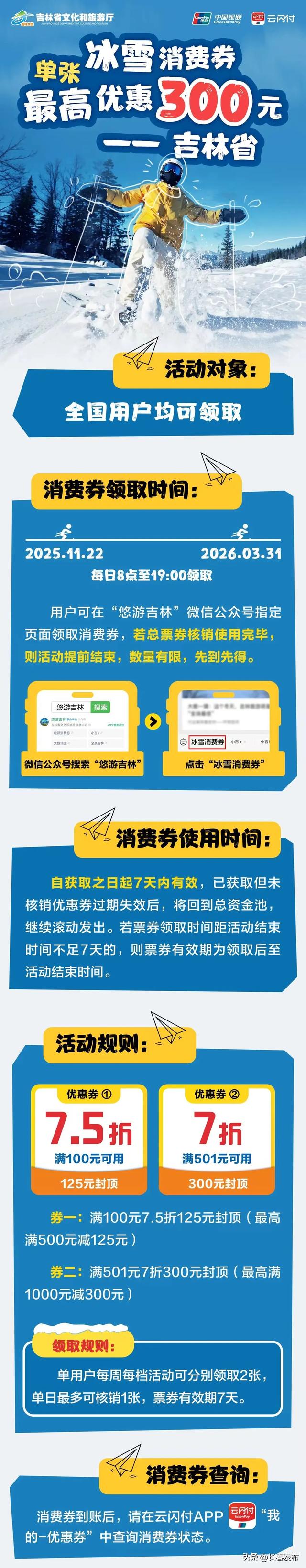 吉林省1亿元消费券正式上线