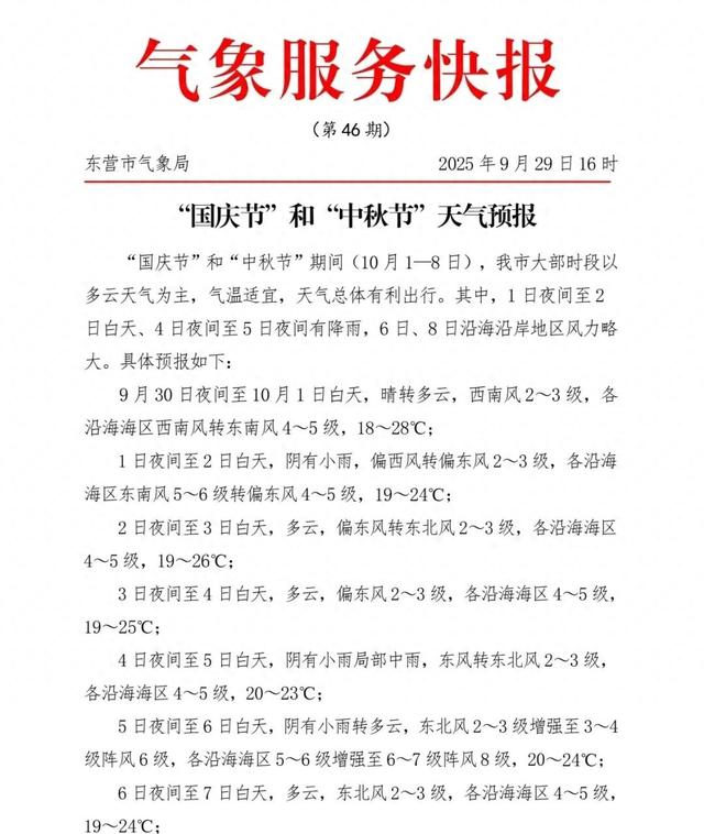 东营国庆中秋双节天气全指南！出行必看→