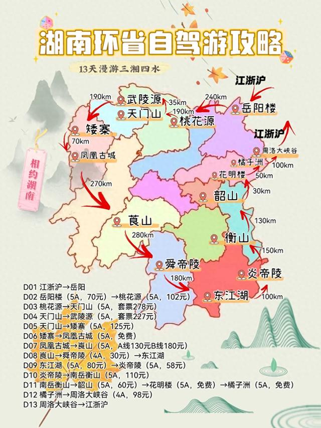 湖南环省自驾游攻略，13天漫游三湘四水