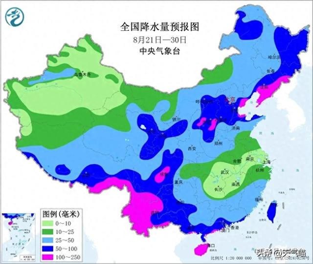 本轮降雨中心确定，具体分布以下地区，今天至8月22日的天气预报