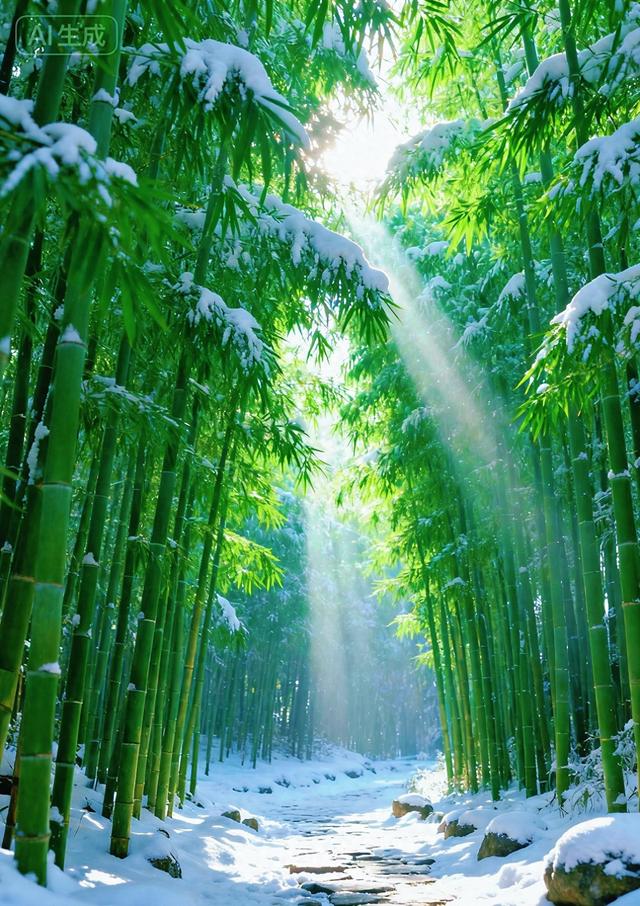 一眼雪竹林，醉了整个冬天