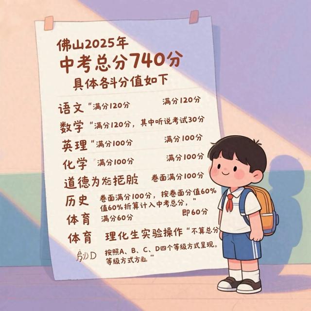 佛山中考满分是多少（2025年佛山中考总分740分）