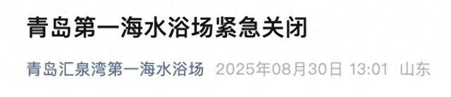 青岛第一海水浴场发布紧急通知