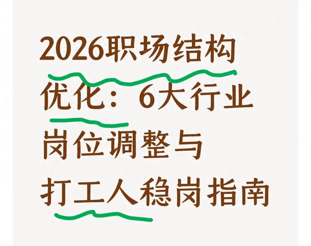 优化岗位结构(2026职场结构优化6大行业岗位调整与打工人稳岗指南)