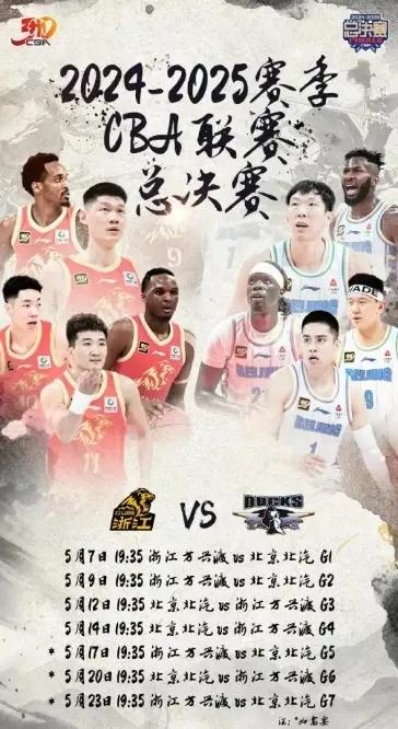 CCTV5今日直播：19:30CBA总决赛（浙江方兴渡-北京北汽）