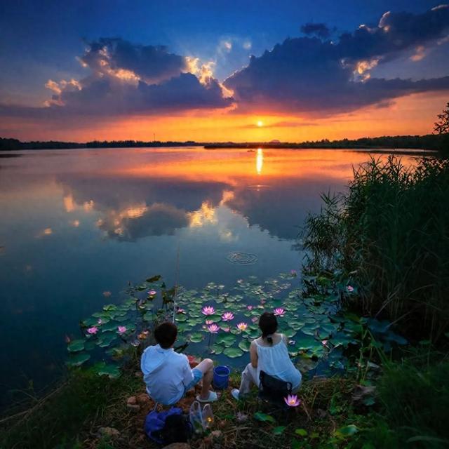 美丽的夏日晚霞——灼烧的绸缎