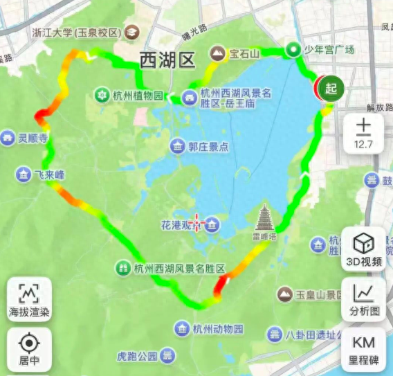 浙江男子沿西湖打卡“爱心路线”，被野猪夹卡在半道，网友：连野猪夹都是爱心型……