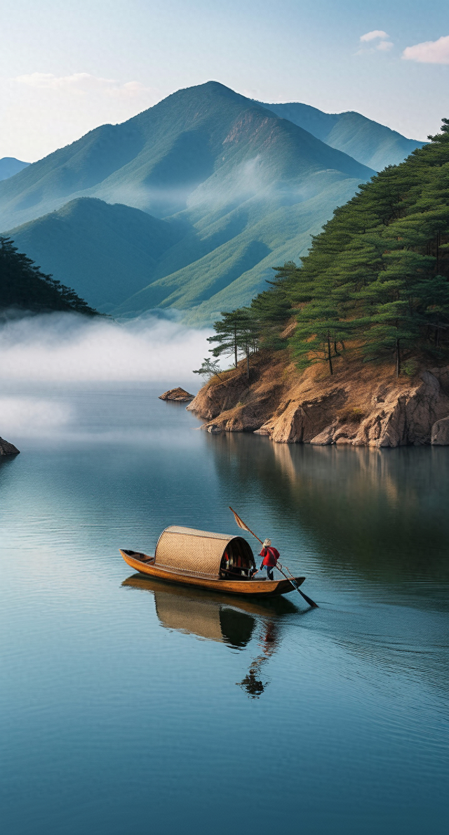 描述东北黑龙江牡丹江市镜泊湖