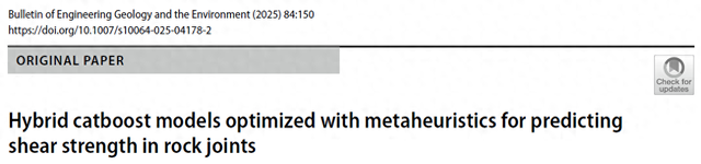 元启发优化（基于元启发式优化的混合catboost模型预测岩石节理的抗剪强度）