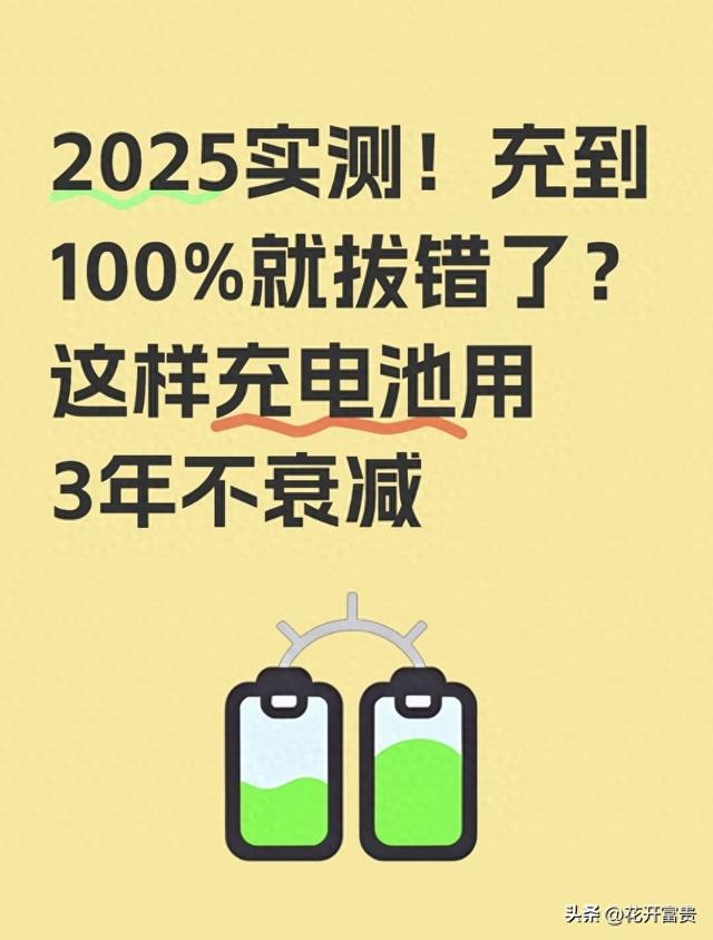 2025实测！充到100%就拔错了？这样充电池用3年不衰减