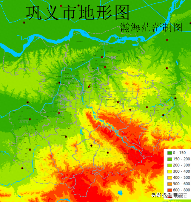 巩义市地形、乡镇、村庄、交通、人口地图