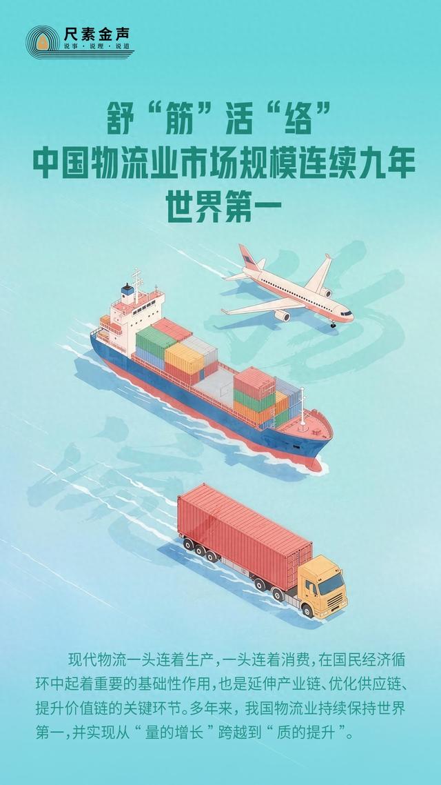 尺素金声丨舒“筋”活“络”，中国物流业市场规模连续九年世界第一