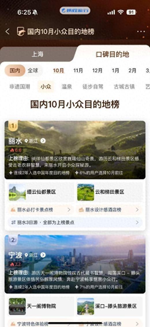 国庆不想人挤人？携程告诉你哪里景美人少值得去