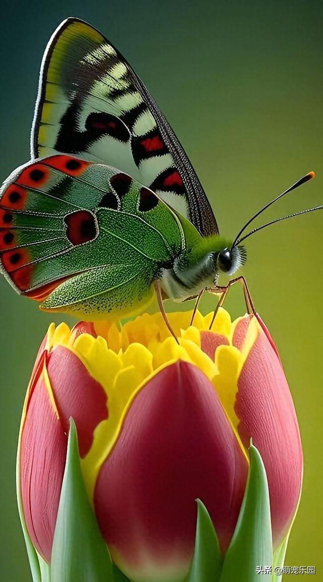 花园偶遇红白蝴蝶，停在花瓣上优雅起舞，随手一拍都是大片