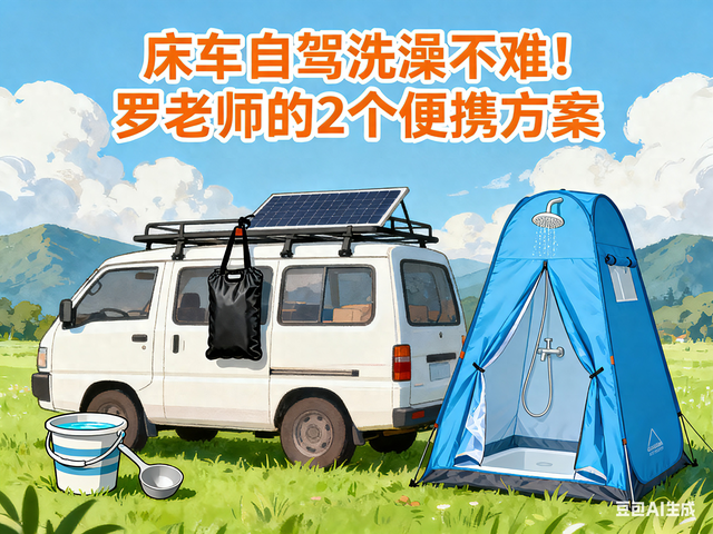 床车自驾洗澡难？罗老师教2个便携方案，花小钱解决大问题！