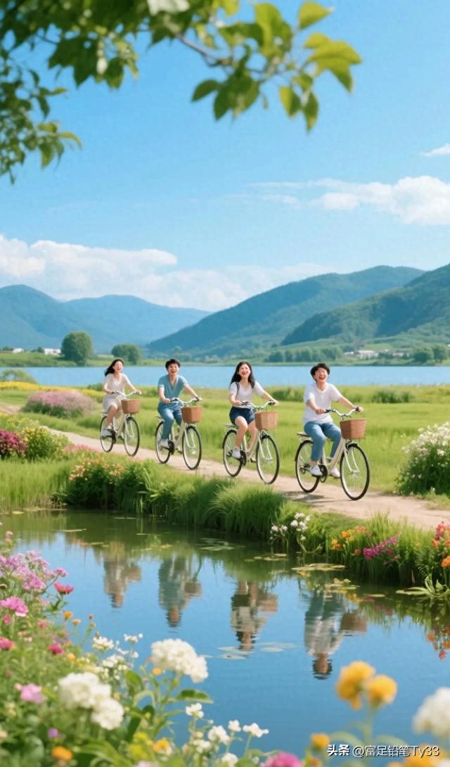 #夏日骑行# 与朋友一起，在花海中畅骑，感受大自然的美好！