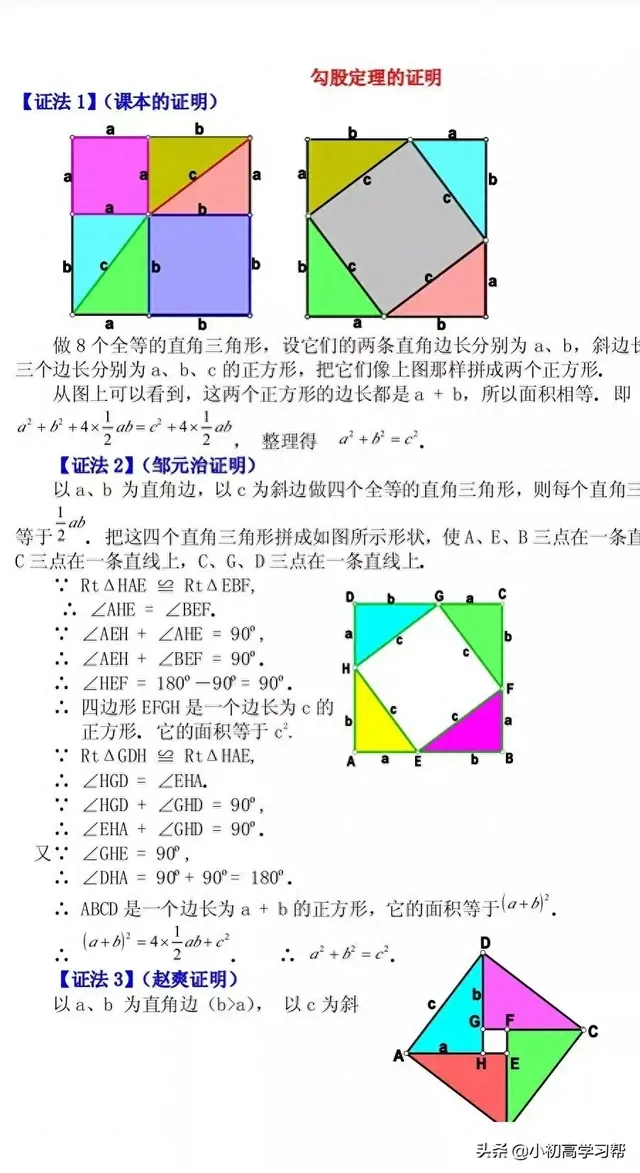 勾股定理的5种证明方法（勾股定理的16种证明方法）