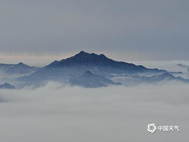 雪后华山现云海景观 漫卷群峰如仙境