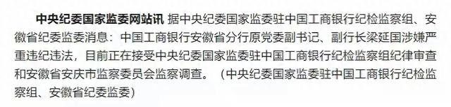 工行原副行长梁延国被查，金融反腐再掀风暴。