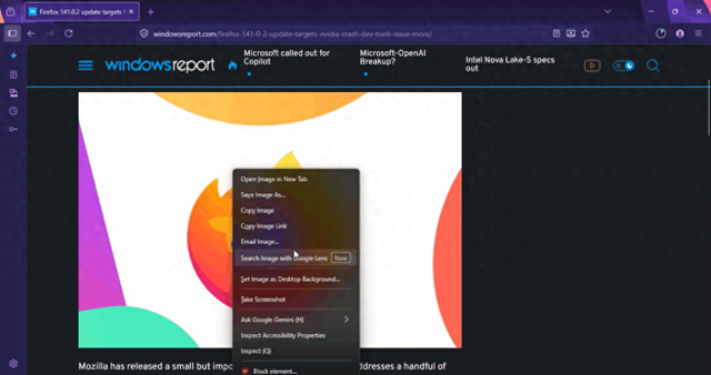 火狐Firefox浏览器将原生支持Google Lens视觉搜图功能