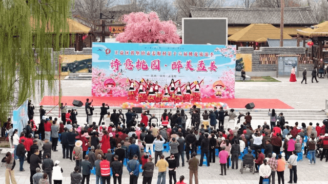 陕西铜川市王益区孟姜塬村第十六届桃花旅游季浪漫启幕