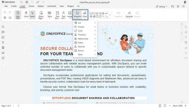 开源办公套件 ONLYOFFICE Docs 9.1 发布：PDF 支持密文处理