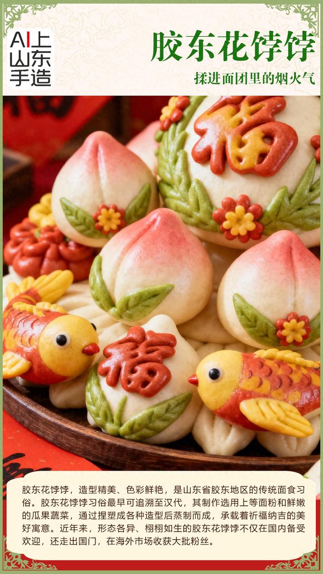 AI上山东手造｜胶东花饽饽——揉进面团里的烟火气