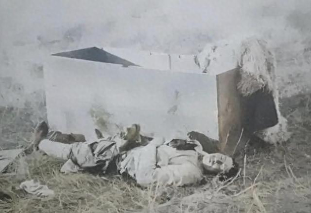 这是杨靖宇将军殉国后被日军拍下的照片：身上袄被扒，躺在木柜旁