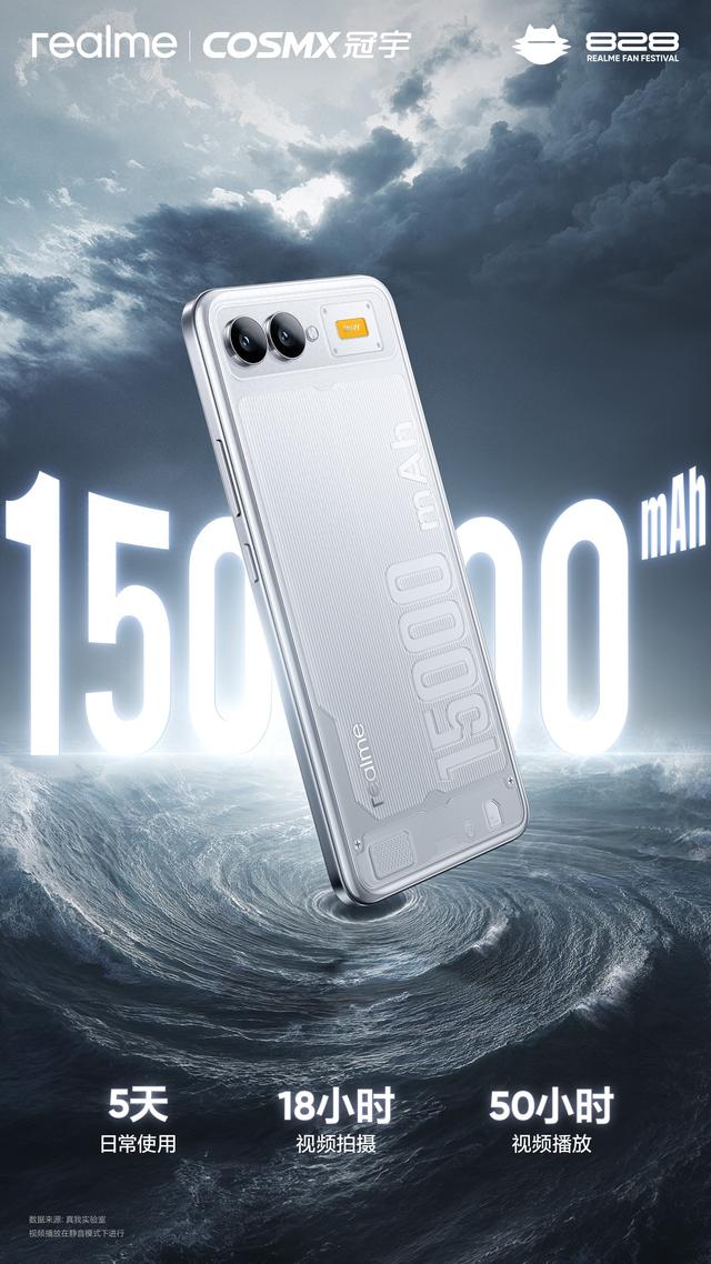 realme发布15000mAh电池概念机 满电续航五5天 厚度仅8.89mm